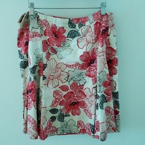 New York & Company Floral Flare Skirt EUC Size 16